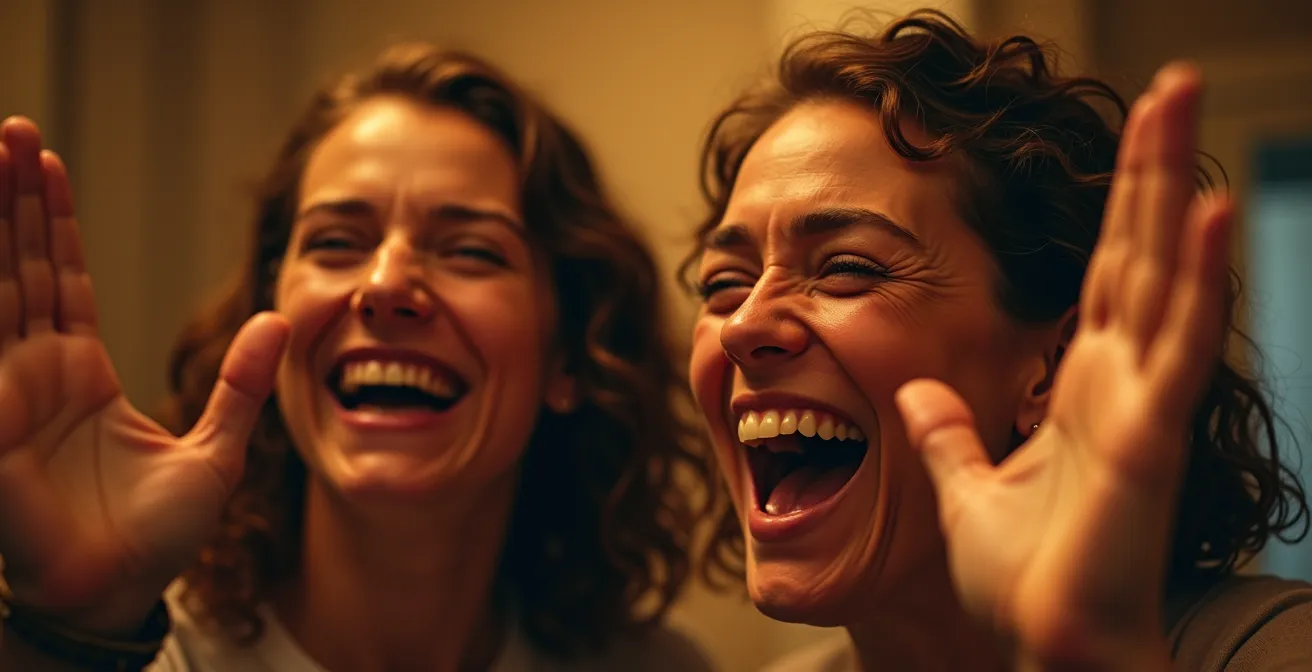 Groupe de femmes célébrant leur victoire à la sortie de l'escape game